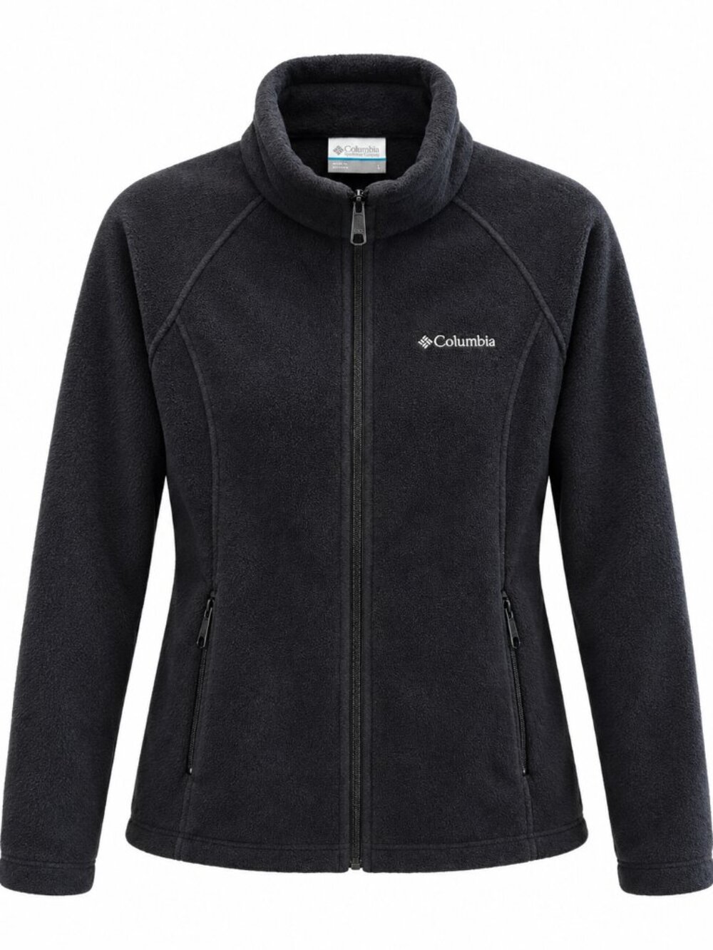 Columbia Black Fleece Full Zip Winter Jacket For Layering Zip Pockets (Size L)